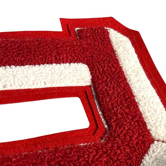 Vintage 1950s 3D Chenille Varsity Letterman Patch Red White Letter “D” 7.75” - Picture 5 of 6